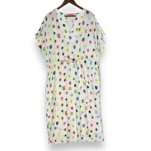 Vilagallo Vichy Midi Dress Atuona Colorful Leopard‎ Spot Cinch Waist Size 38 S 4